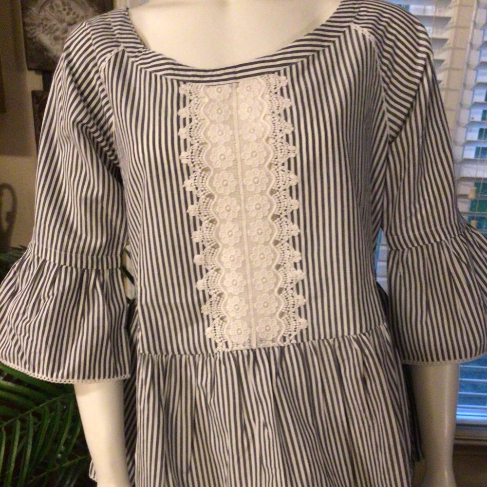 Laced Striped Top